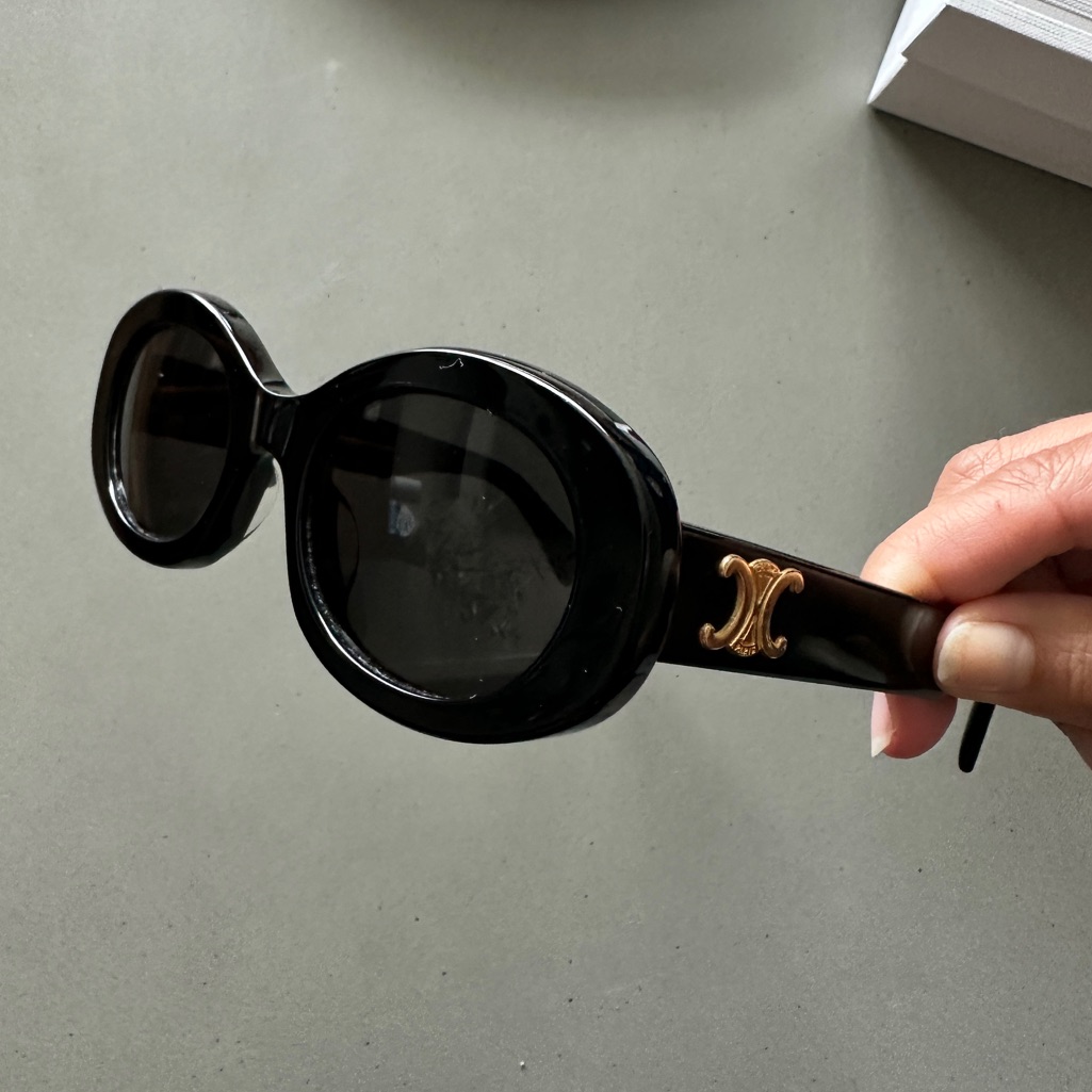Celine Black Sunglasses With Gold Accent